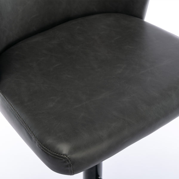 English Elm A&A Modern Swivel Barstools with Tufted Back and Adjustable Height, PU Upholstery, Sleek Island Seating Dark Gray W114359275