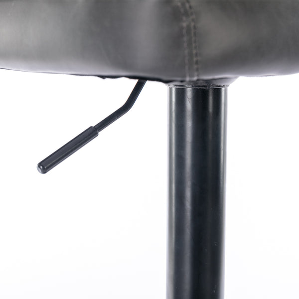 English Elm A&A Modern Swivel Barstools with Tufted Back and Adjustable Height, PU Upholstery, Sleek Island Seating Dark Gray W114359275