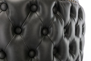 English Elm A&A Modern Swivel Barstools with Tufted PU Back, Adjustable Height Counter Stools for Kitchen Island Dark Gray W114359275