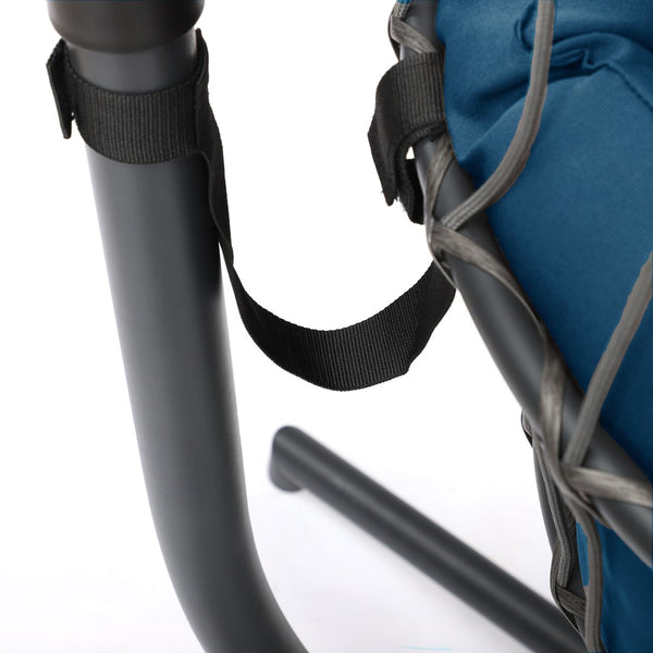 English Elm Outdoor Hanging Egg Chair Swing With Dark Blue Cushion | Uv Resistant Wicker & Sturdy Aluminum Frame W34965368-GIGA