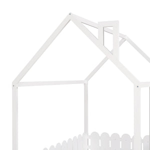 English Elm (slats Excluded) Full Pinewood House Bed Frame Playhouse Roof Kids Bedroom White WF294808AAK