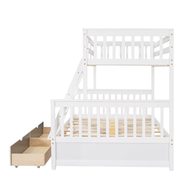 English Elm Twin-over-full Bunk Bed Solid Pine Frame Espresso Finish with Under Drawer Storage LT000065AAK