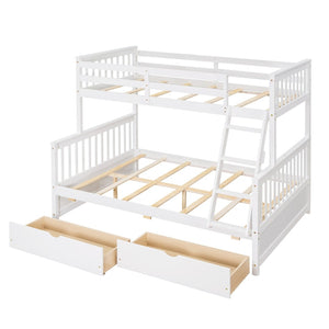 English Elm Twin-over-full Bunk Bed Solid Pine Frame Espresso Finish with Under Drawer Storage LT000065AAK