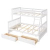 Hearth and Haven Stefan Twin over Full Bunk Bed with Ladder and Two Storage Drawers, White LT000065AAK