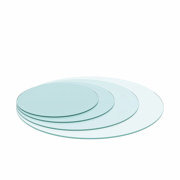 English Elm 36" Round Tempered Glass Table Top Polished Edge Clear Surface for Dining or Coffee W126560373