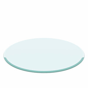 English Elm 30" Round Tempered Glass Table Top Beveled Polished Edge Clear Replacement Surface W1265132692