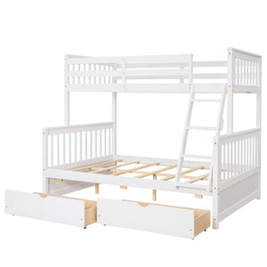 English Elm Twin-over-full Bunk Bed Solid Pine Frame Espresso Finish with Under Drawer Storage LT000065AAK