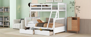 English Elm Twin-over-full Bunk Bed Solid Pine Frame Espresso Finish with Under Drawer Storage LT000065AAK