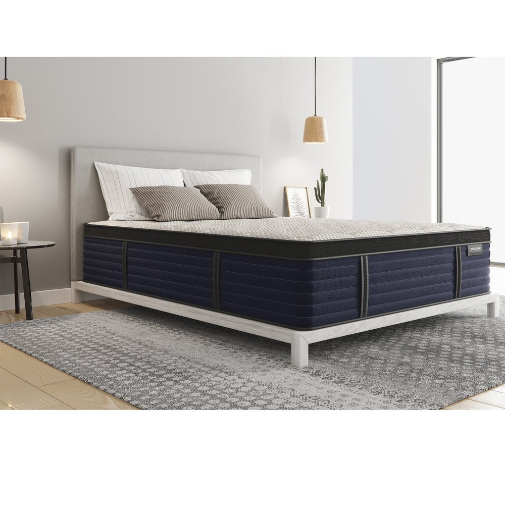 English Elm Diamond Hughes Natural Latex Hybrid Euro-top Mattress Zoned Coils Cool Touch Queen B05165442