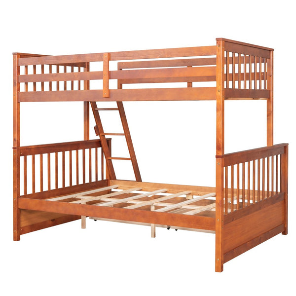 English Elm Twin-over-full Bunk Bed Solid Pine Frame Espresso Finish with Under Drawer Storage LT000065AAD