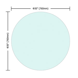 English Elm 30" Round Tempered Glass Table Top with Polished Edge for Dining or Patio Use W126560371