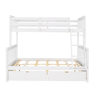 English Elm Twin-over-full Bunk Bed Solid Pine Frame Espresso Finish with Under Drawer Storage LT000065AAK