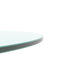 English Elm 36" Round Tempered Glass Table Top Polished Edge Clear Surface for Dining or Coffee W126560373