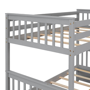 English Elm Twin-over-full Bunk Bed Solid Pine Frame Espresso Finish with Under Drawer Storage LT000065AAE