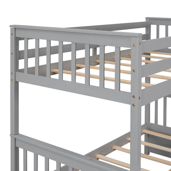 English Elm Twin-over-full Bunk Bed Solid Pine Frame Espresso Finish with Under Drawer Storage LT000065AAE