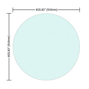 English Elm 36" Round Tempered Glass Table Top Polished Edge Clear Surface for Dining or Coffee W126560373