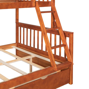 English Elm Twin-over-full Bunk Bed Solid Pine Frame Espresso Finish with Under Drawer Storage LT000065AAD