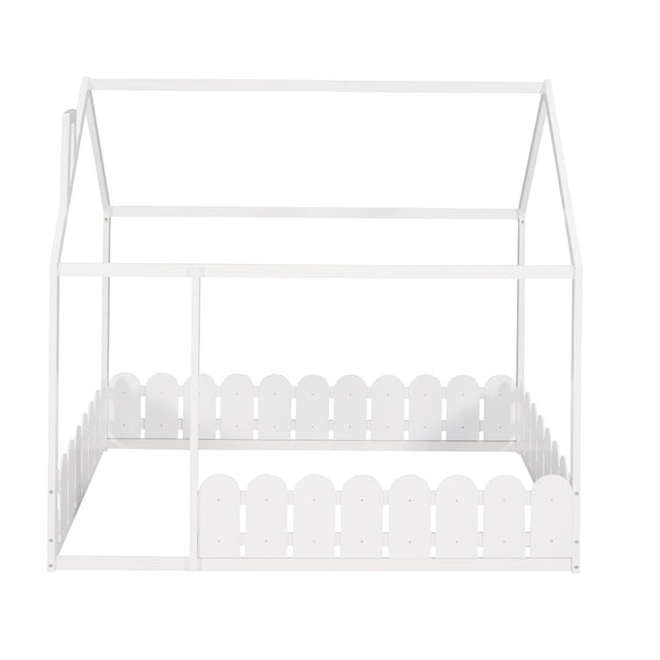 English Elm (slats Excluded) Full Pinewood House Bed Frame Playhouse Roof Kids Bedroom White WF294808AAK