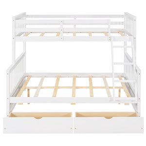 English Elm Twin-over-full Bunk Bed Solid Pine Frame Espresso Finish with Under Drawer Storage LT000065AAK