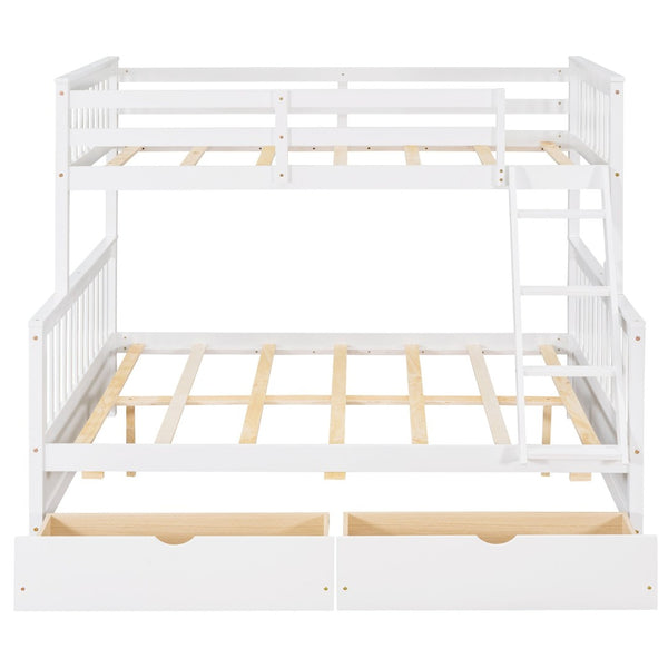 English Elm Twin-over-full Bunk Bed Solid Pine Frame Espresso Finish with Under Drawer Storage LT000065AAK