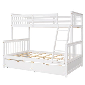 English Elm Twin-over-full Bunk Bed Solid Pine Frame Espresso Finish with Under Drawer Storage LT000065AAK