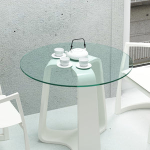 English Elm 30" Round Tempered Glass Table Top with Polished Edge for Dining or Patio Use W126560371