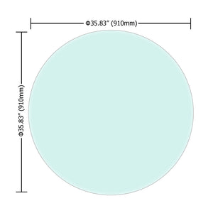 English Elm 36" Round Tempered Glass Table Top Polished Edge Clear Surface for Dining or Coffee W126560362