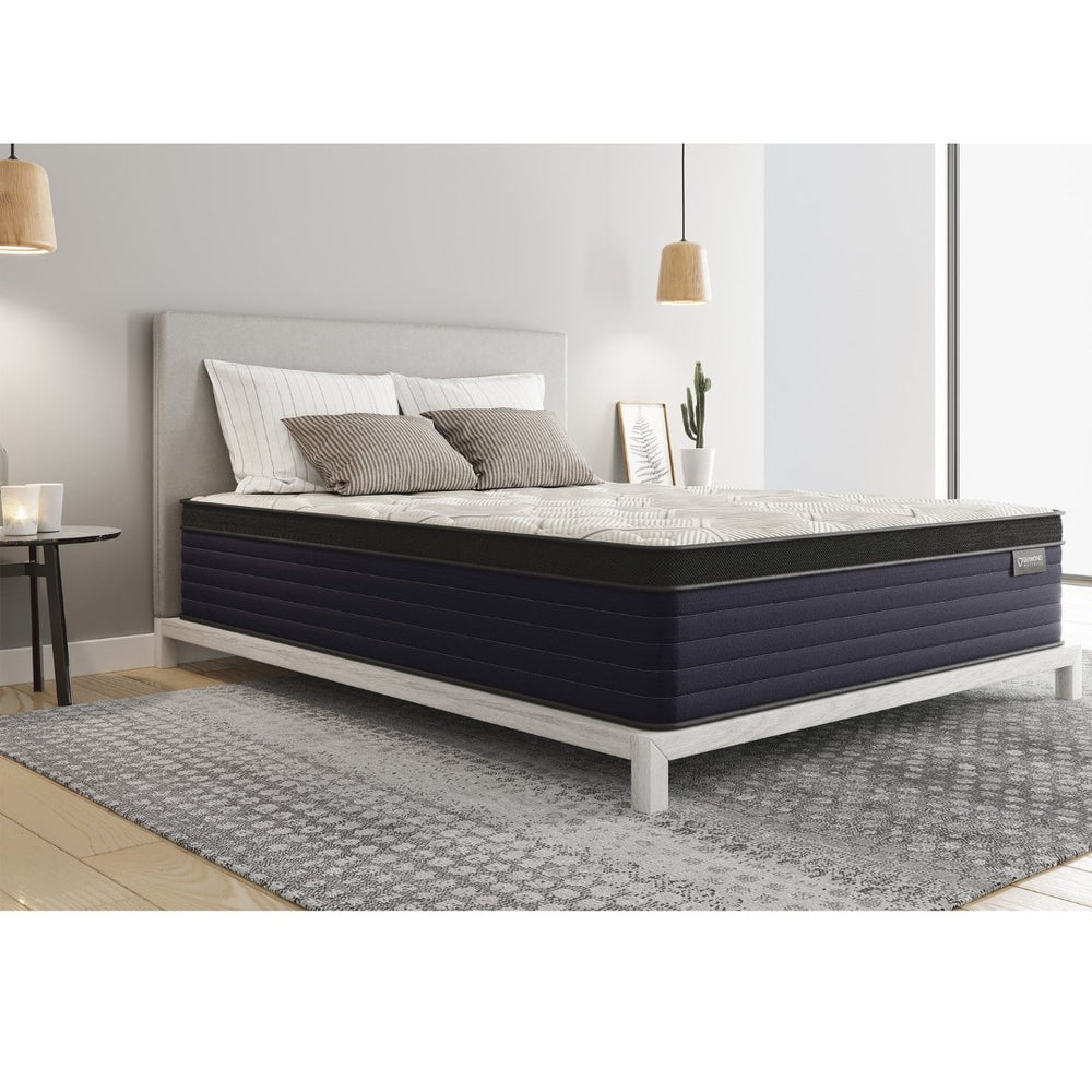 English Elm Diamond Cleo Copper Infused Euro Top Hybrid Mattress Firm Support Cool Sleep 14 Inch B05165474