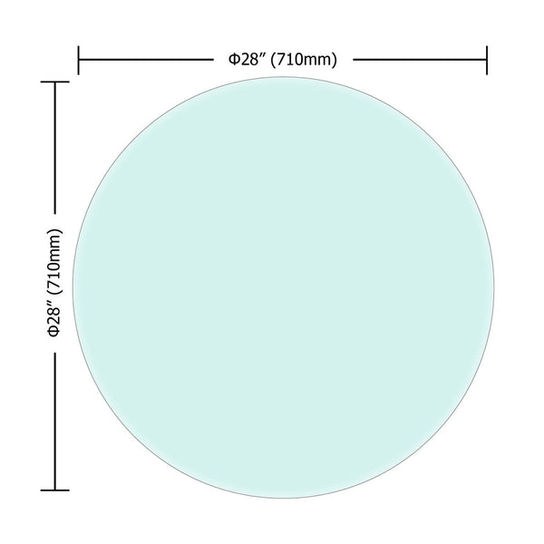 English Elm 28" Round Tempered Glass Table Top Beveled Polished Edge for Dining or Patio Use W126560358