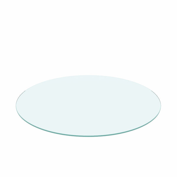 English Elm 30" Round Tempered Glass Table Top with Polished Edge for Dining or Patio Use W126560371