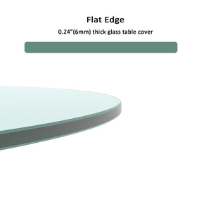 English Elm 30" Round Tempered Glass Table Top with Polished Edge for Dining or Patio Use W126560371