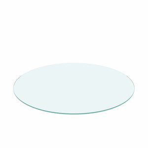 English Elm 36" Round Tempered Glass Table Top Polished Edge Clear Surface for Dining or Coffee W126560373