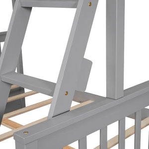 English Elm Twin-over-full Bunk Bed Solid Pine Frame Espresso Finish with Under Drawer Storage LT000065AAE