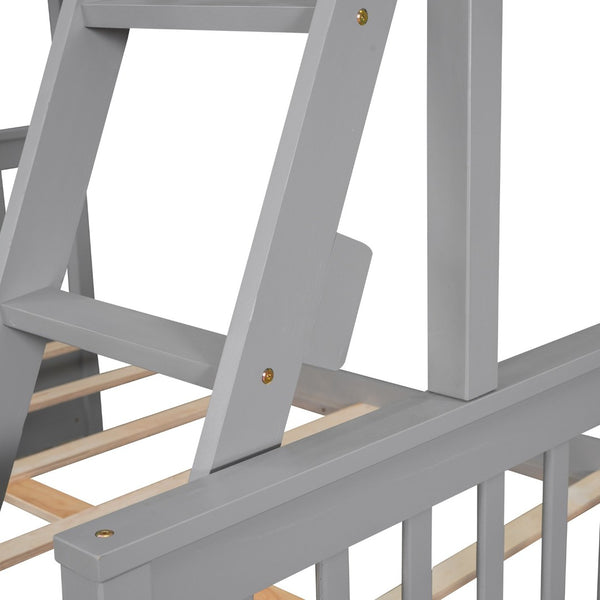 English Elm Twin-over-full Bunk Bed Solid Pine Frame Espresso Finish with Under Drawer Storage LT000065AAE