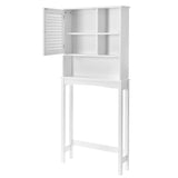 English Elm Home Over-The-Toilet Shelf Bathroom Storage Space Saver With Adjustable Shelf Collect Cabinet (White)