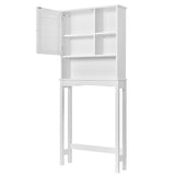 English Elm Home Over-The-Toilet Shelf Bathroom Storage Space Saver With Adjustable Shelf Collect Cabinet (White)