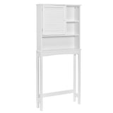 English Elm Home Over-The-Toilet Shelf Bathroom Storage Space Saver With Adjustable Shelf Collect Cabinet (White)