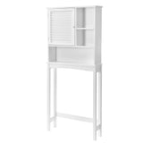 English Elm Home Over-The-Toilet Shelf Bathroom Storage Space Saver With Adjustable Shelf Collect Cabinet (White)