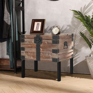 English Elm Antique Gray Reclaimed Wood Trunk Table Set of Three with Interior Storage W142562436