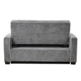 English Elm 66.5" Upholstered Sleeper Bed, Pull Out Sofa Bed Couch Attached Two Throw Pillows, Dual Usb Charging Port and Adjustable Backrest For Living Room Space, Charcoal Gray