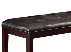 English Elm Espresso Teague 49" Dining Bench in Brown Faux Leather, Button-Tufted Seat, Transitional Style B01165810