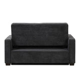 English Elm 66.5" Upholstered Sleeper Bed , Pull Out Sofa Bed Couch Attached Two Throw Pillows,Dual Usb Charging Port and Adjustable Backrest For Living Room Space, Black