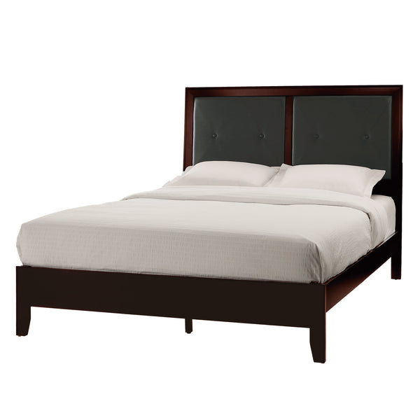 English Elm Espresso Queen Bed Faux Leather Tufted Headboard Contemporary Upholstered Platform Frame 63"x83.5" B011S00230