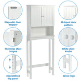 English Elm Over-The-Toilet Bathroom Cabinet With Shelf and Two Doors Space-Saving Storage, Easy To Assemble, White