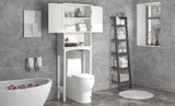 English Elm Over-The-Toilet Bathroom Cabinet With Shelf and Two Doors Space-Saving Storage, Easy To Assemble, White