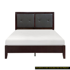 English Elm Espresso Queen Bed Faux Leather Tufted Headboard Contemporary Upholstered Platform Frame 63"x83.5" B011S00230