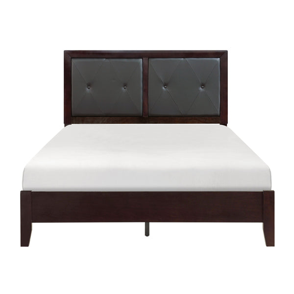 English Elm Espresso Queen Bed Faux Leather Tufted Headboard Contemporary Upholstered Platform Frame 63"x83.5" B011S00230