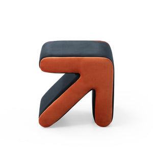 Hearth and Haven Modern Creative Upholstered Velvet Sofa Stool Kids Stool Shoe Bench Footrest Footstool Multifaceted Stool Ottoman Coffee Table Arrow Design Handicraft Decoration For Living Room Bedroom, Black+Orange W111763562