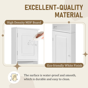 English Elm Multi-Functional Corner Cabinet Tall Trapezoid Bathroom Storage with Adjustable Shelves, Doors, Anti-Dump Device White WF530911AAK
