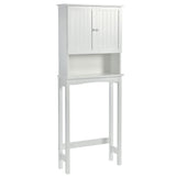 English Elm Over-The-Toilet Bathroom Cabinet With Shelf and Two Doors Space-Saving Storage, Easy To Assemble, White